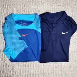 Nike Men’s Shirt Lot of 2: Dri-FIT Soccer Training & Navy Golf Polo L
